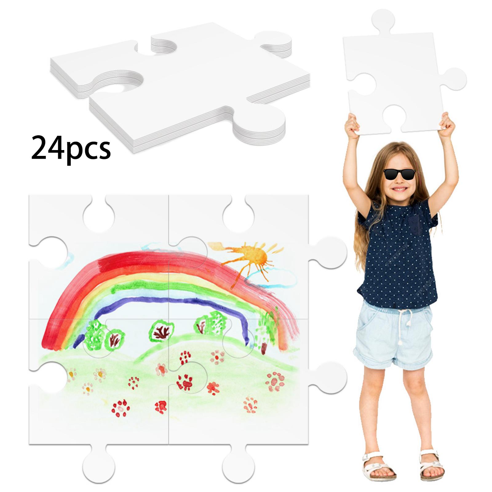 Puzzle Blank White - 24 Adet Beyaz Karton Boş Yapboz