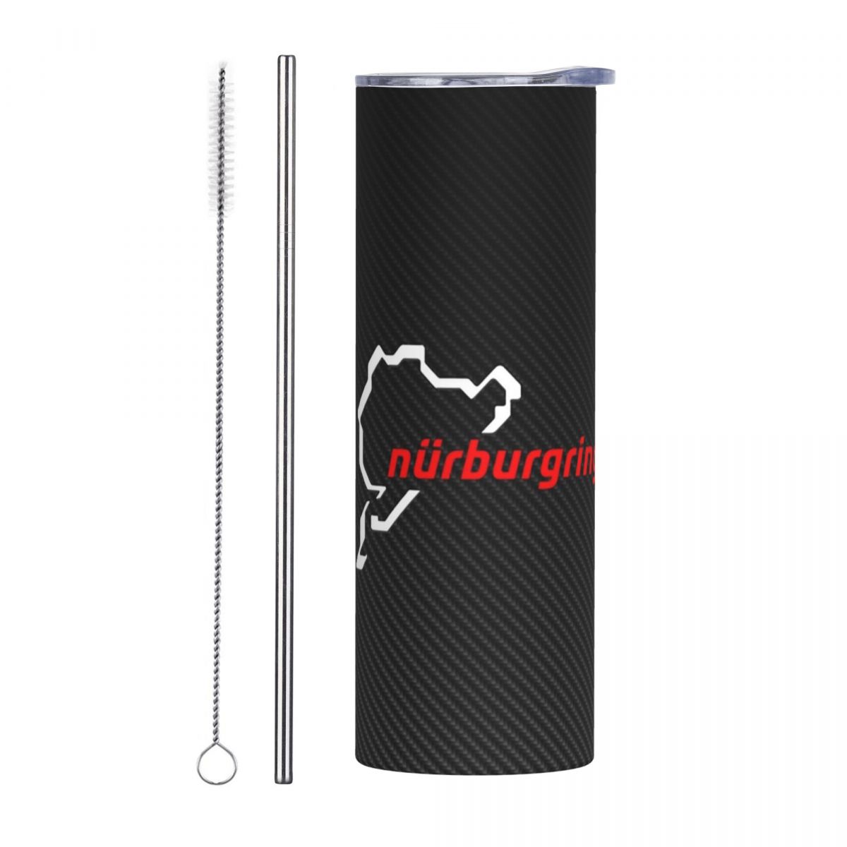 Tumbler 20Oz White - Nurburgring Karbon Fiber Beyaz Kırmızı Paslanmaz