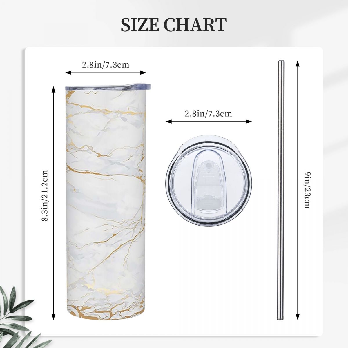 Beyaz ve Altın Mermer Desenli  - Tumbler 20Oz White incelemesi ve fiyatı
